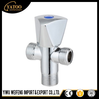 Three way triangle valve cold and hot water switch full copper zinc alloy angle valve stop valve