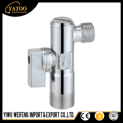 Three way triangle valve cold and hot water switch full copper zinc alloy angle valve stop valve