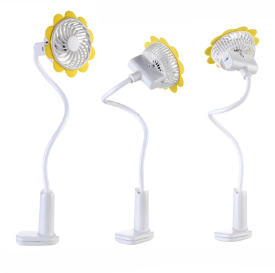 Rechargeable sunflower clip fan