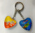Crystal peach heart-shaped key chain pendant pendant factory direct sale.