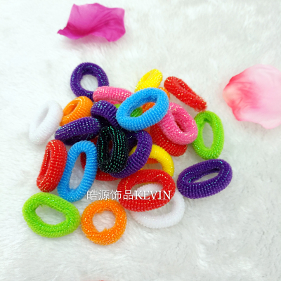 Baby children not to hurt the seamless elastic nylon ring colorful candy colored hair silk towel ring band