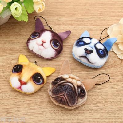 Printed, 3D cat head, mobile phone rope, can be customized.