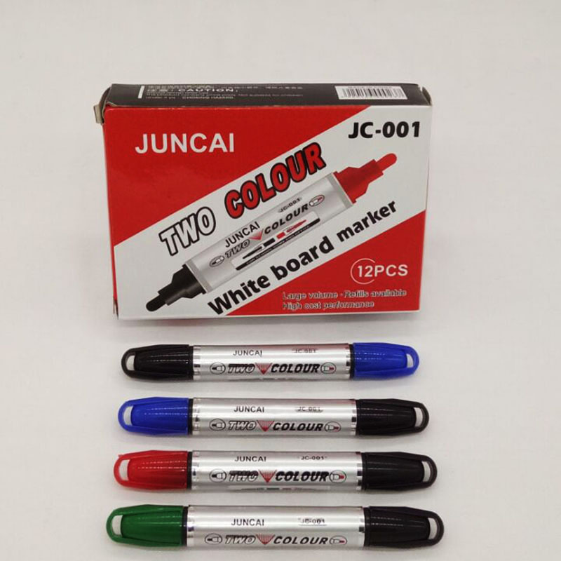 俊才 001 便捷挂式 双头 双色 白板笔 易擦 水性记号笔