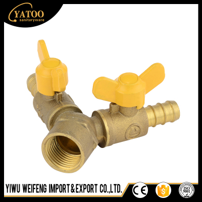 Brass double control gas valve gas valve three valve wholesale