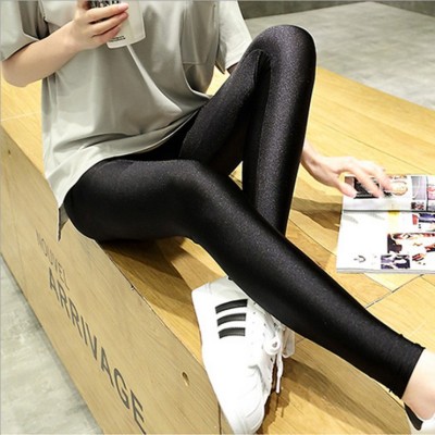 Spring thin stretch pantyhose black tights look slim step-on gloss leggings over leggings