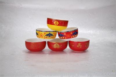 Red bowl wedding gift gift Bowl Ceramic tableware bowl