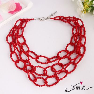 Crystal 3-Layer Necklace New Sweater Chain Popular Ornament