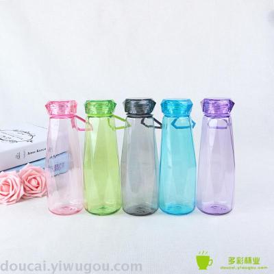 Diamond Diamond simple transparent student glass stylish glass with lid fade-proof handy cup
