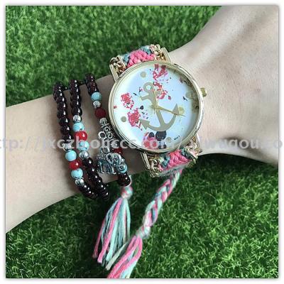 Europe and the United States hot color knitting bracelet watch student table decoration