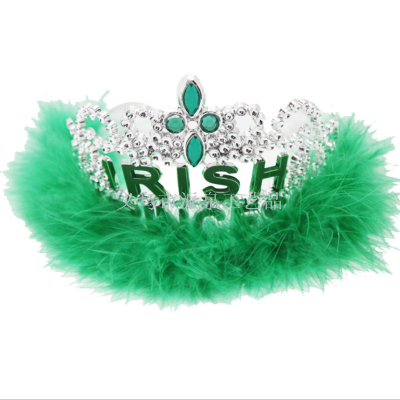 Irish Festival series clover green crown hoop
