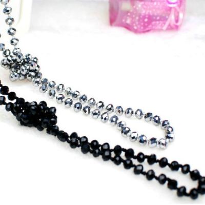 8cm Flat Beads Knotted 1.2 M Necklace