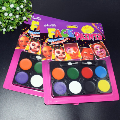 8 color suction card face color green non - toxic DIY body painting paste fans World Cup oil color wholesale