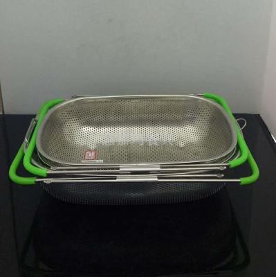 Kitchen wash dish plate stainless steel wash basin net basket fruit Lek basin wash rice sieve