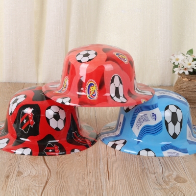 Children's cartoon plastic hat sunshade helmet safety helmet with sunshade hat World Cup fan cap