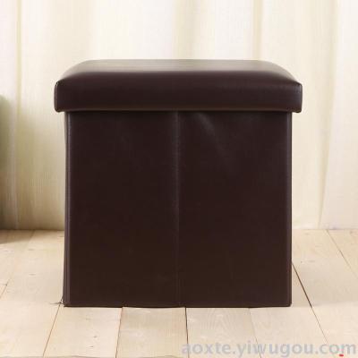 Simple leather multi-functional Storage Stool Convenient Storage Box