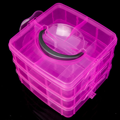 Yiwu new small three - compartmentalized box accessories box parts box beads box daily necessities