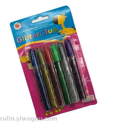 Glitter Glue Pigment 12 Colors Glaze Pigment Flash Pen Glue Glue