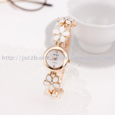 2017 rose gold flower bracelet watch summer lady bracelet watch