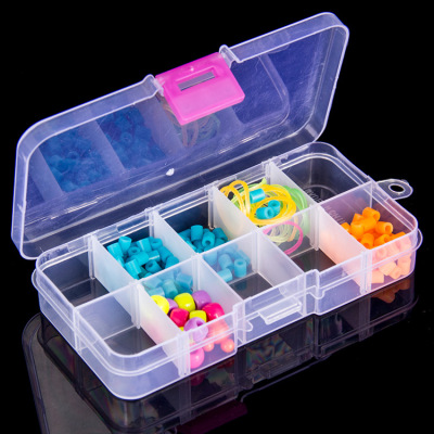 Yiwu daily necessities 10-grid multi-purpose split pp box multi-grid transparent storage box small objects jewelry box