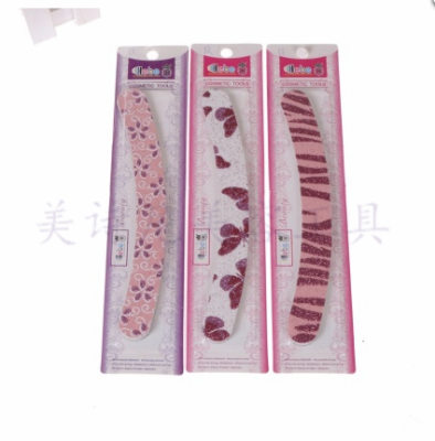 Double - sided candy - colored curved nail file manicure and rub a polished polished bar sanding nail tool