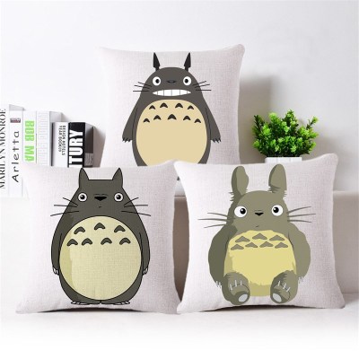 Cotton and linen pillow cartoon totoro pillow sofa cushion with a core breathable car back cushion