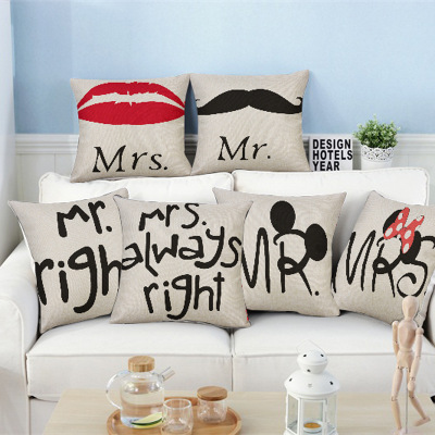 Manufacturers direct red lip sofa pillow cotton and linen pillow cases pillow cases