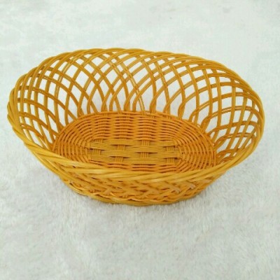 Plastic woven oval shape hand-woven fruit blue craft fruit tray receives blue basket