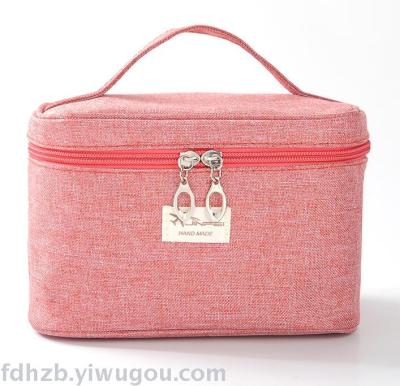 Cosmetic bag foreign trade wash bag large capacity travel finishing square hand wear abrasive cloth bag
