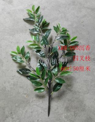 Simulation of incense leaves white woody leaves shrubs green plant false leaves project curtain decoration