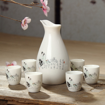 Dehua Ceramics Set of Separators Drums Japanese Liquor Wine Tasting Wine Sets Wine Sets Tea Sets
