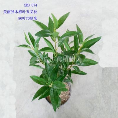 Simulation Green Plant Bonsai Jili Leaf Tree Beautiful Yogurt Leaves Five Forks Fake Papaya Branch Trees