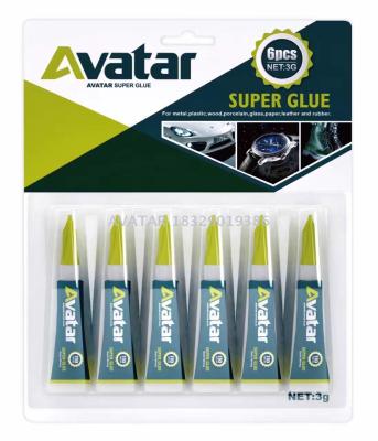 2017 factory wholesale AVATAR 502 cyanoacrylate adhesive super glue 6PCS