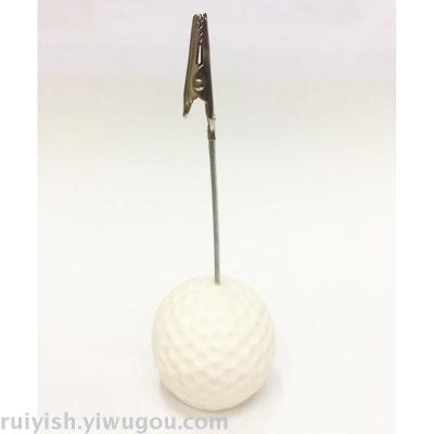 Golf Ball Business Card Holder, Note Clip, Bookmark Clip, Base + Crocodile Clip One-sided Clip