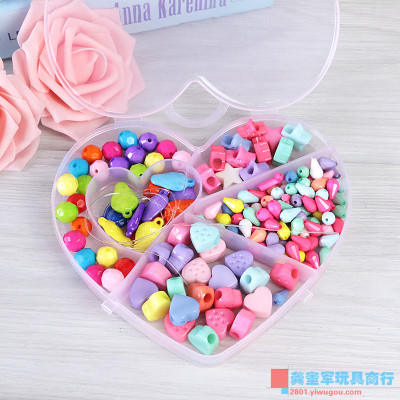 Girls hand diy beads children puzzle toys wear beads bracelet amblyopia training.