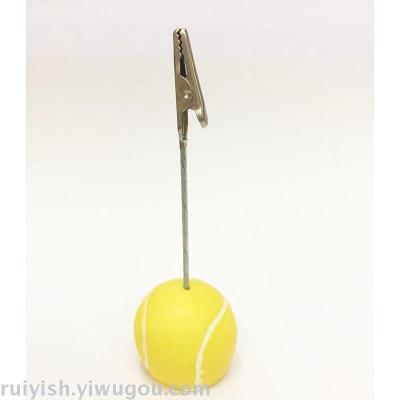 Tennis Business Card Holder, Note Clip, Bookmark Clip, Base + Crocodile Clip One-sided Clip