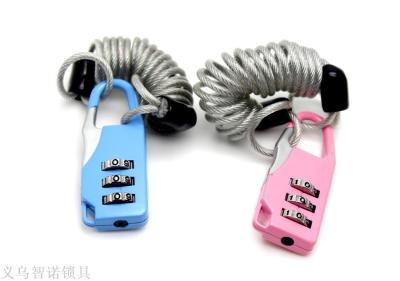 Mini Luggage Lock , Combination Lock+cable,cable combination lock