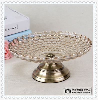 Creative glass fruit plate sitting room household simple European personality flower dry fruit plate
