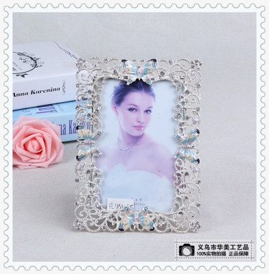 Metal picture frame sets diamond pearl to place stage wedding picture according to children photograph frame gift is placed