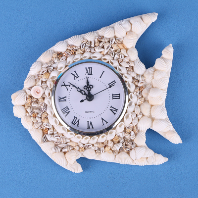 Creative shell of modern living room fashion watch clock clock Mediterranean shell art