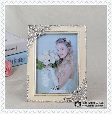 Creative pearl rhinestone metal photo frame wedding gift home wedding table