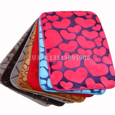 Factory Direct Sales of the New Two-Tone Embossing Flannel Door Mat Floor Mat Home Ground Mat