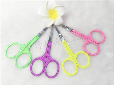 Beauty tool stainless steel covered eyebrows A nose hair scissors beauty paper scissors