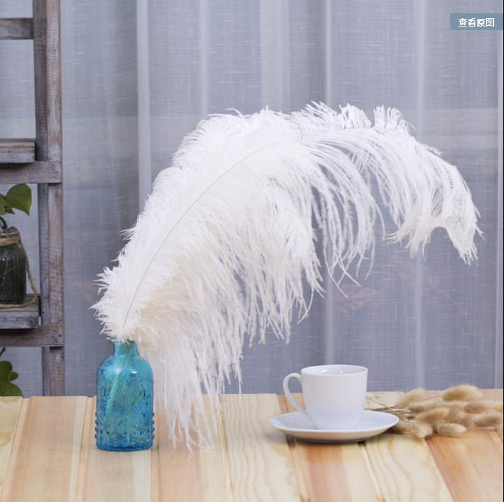 鸵鸟毛白色大羽毛婚庆主桌花装饰婚礼装饰婚庆用品演出道具