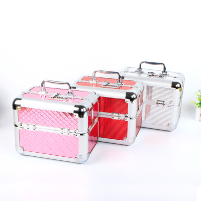 Portable double open large capacity multi-layer cosmetic box portable girl cosmetics storage box