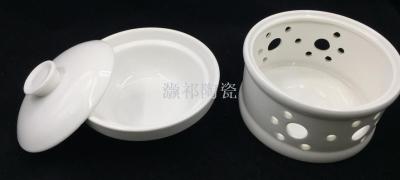 Magnesia bone porcelain stew pot ceramic soup bowl dessert cup with furnace