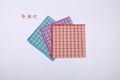 Cotton Yarn-Dyed Men's and Women's Plaid Handkerchief Wipes Wiping Handkerchief Gift