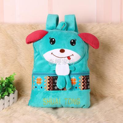 Factory Direct Sales New Schoolbag Pillow and Blanket Cartoon Animal Avatar Backpack Load Support Customization