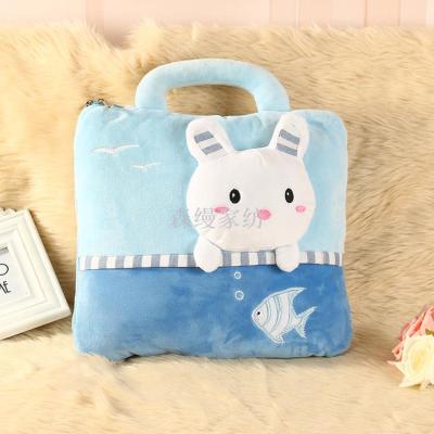 Car Cushion Dual-Use Cushion Blanket Large Airable Cover Pillow Coral Fleece Blanket Factory Direct Sales