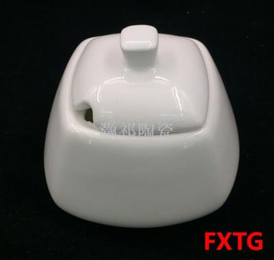 Pure white belly cylinder milk cylinder ceramic sugar cup milk cup sugar cans