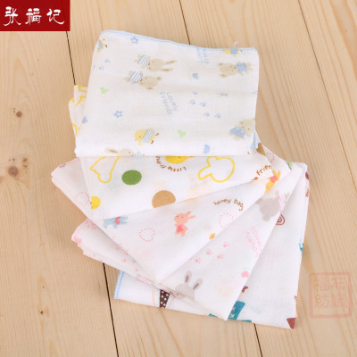 Cotton Double-Layer Yarn Cartoon Printed Children's Saliva Towel Handkerchief Wipes